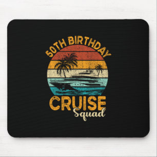 50th Birthday Cruise Squad Gifts 2025 Matching Par Mouse Mat