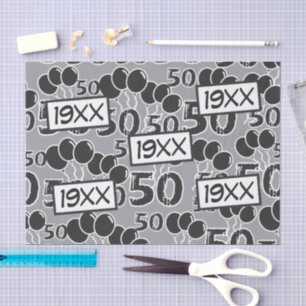 50th Birthday Custom Birth Year Tissue Paper