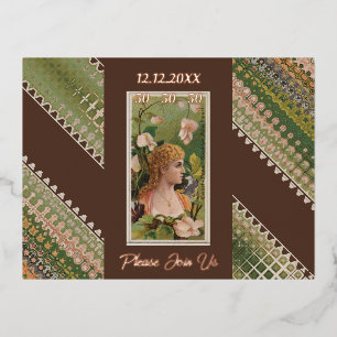 50th Birthday Custom Invitation Floral Beauties 50