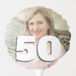 50th birthday custom photo face balloon<br><div class="desc">50th birthday custom photo face balloon.  Upload your own photo,  edit the font and text,  and you've got a perfect custom decor item for your party.</div>