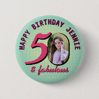 50th Birthday Custom Photo Retro Personalised