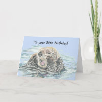 50th Birthday Cute Custom  Otter Funny Not Happy