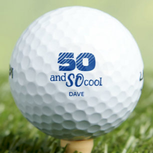 50th Birthday Dad Gift - Cool Father Blue Golf Balls