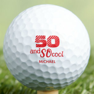 50th Birthday Dad Gift SO Cool Orange Custom Golf Balls