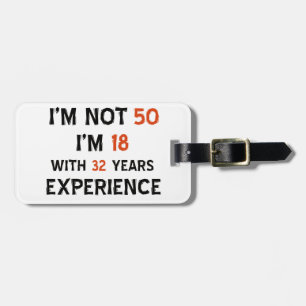 50th birthday designs luggage tag