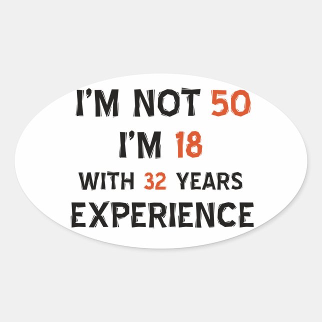 50th birthday designs oval sticker (Front)