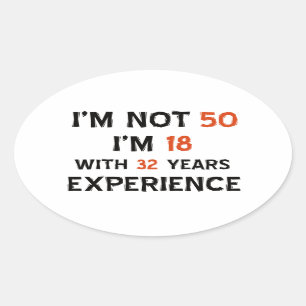 50th birthday designs oval sticker