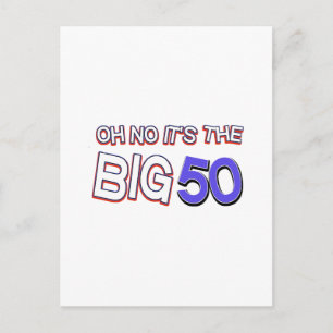 50th birthday designs postcard