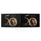 50th Birthday Elegant Black Gold Calligraphy Photo