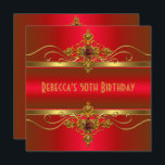 50th Birthday Elegant Rich Red Velvet Gold Jewel Invitation<br><div class="desc">50th  Birthday Elegant Rich Red Velvet Gold Jewel Party. Elegant Classy All Occasion  Party birthday invites Template</div>
