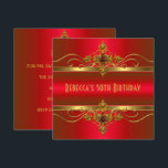 50th Birthday Elegant Rich Red Velvet Gold Jewel Invitation<br><div class="desc">50th  Birthday Elegant Rich Red Velvet Gold Jewel Party. Elegant Classy All Occasion  Party birthday invites Template</div>