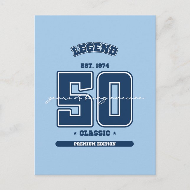 50th birthday est 1974 postcard (Front)