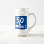 50TH BIRTHDAY FABULOUS 50 BEER STEIN<br><div class="desc">50 AND FABULOUS COFFEE MUGS AND BEER STEINS</div>