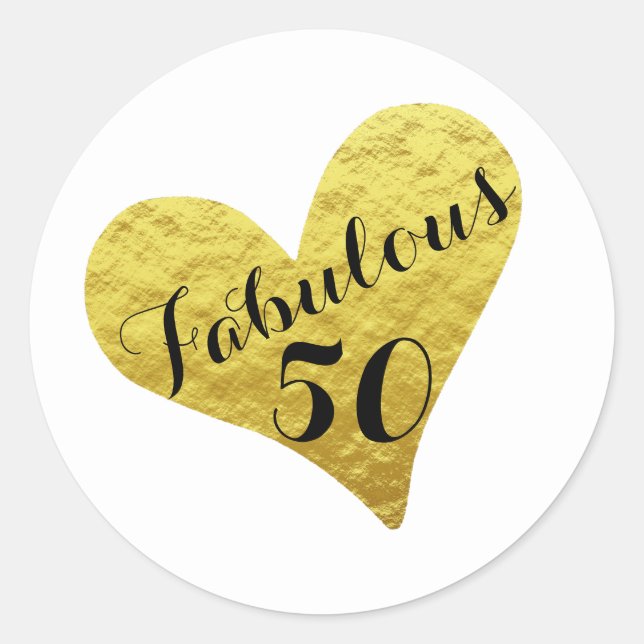 50th Birthday Fabulous 50 | Gold Envelope Seal (Front)