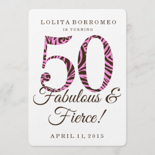 50th Birthday Fabulous & Fierce Party Invitation