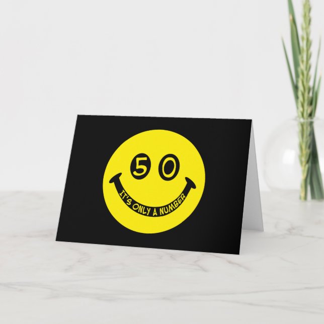 50th birthday Face, It's only a number! Card (Front)