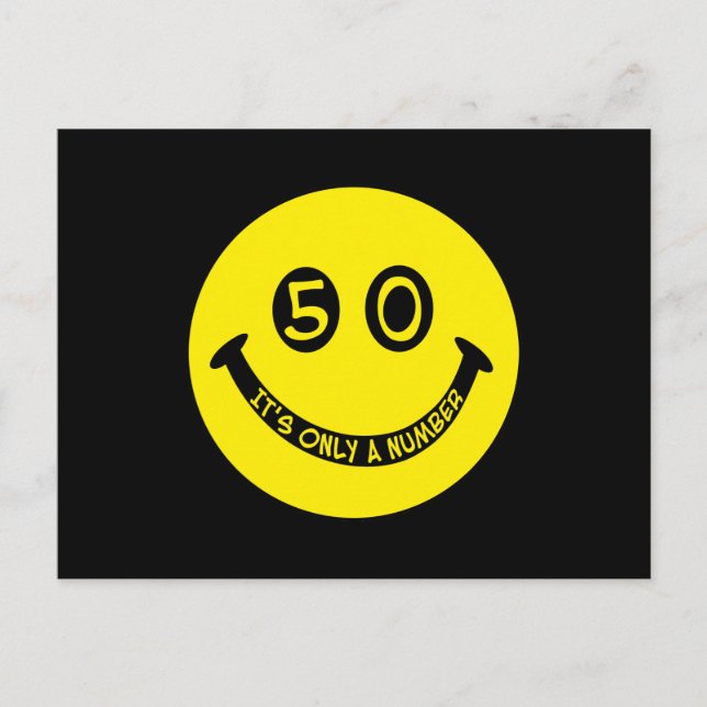 50th birthday Face, It's only a number! Postcard (Front)