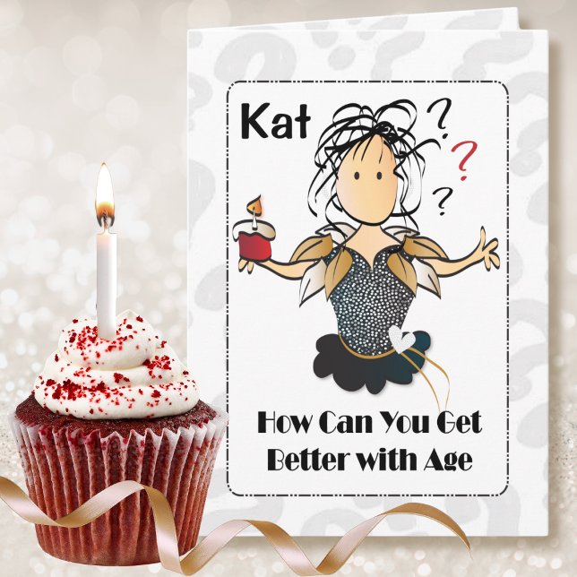 50th Birthday Female Cartoon Cute Sweet Funny Card (Creator Uploaded)