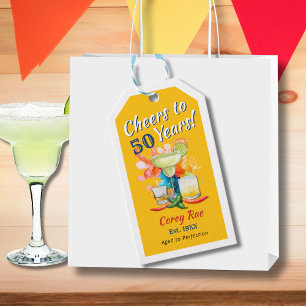 50th Birthday Fiesta Cheers to 50 Years  Margarita Gift Tags