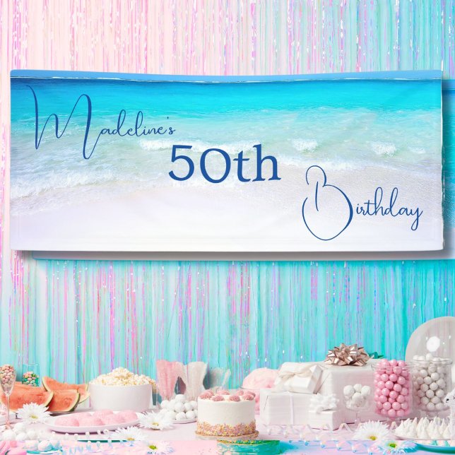 50th Birthday Fifty and Fabulous Beach  Banner (Creator Uploaded)