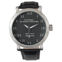 50th Birthday Fifty Black Vintage Modern Elegant