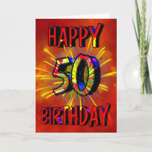50th Birthday Fireworks Card