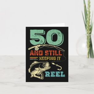 50th Birthday Fishing Turning 50 Fisherman Mens Pu Card
