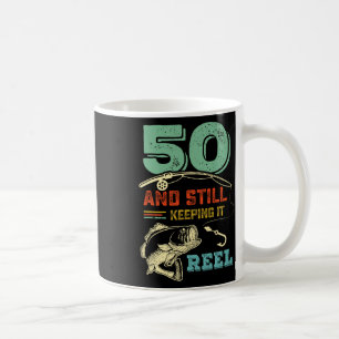 50th Birthday Fishing Turning 50 Fisherman Mens Pu Coffee Mug
