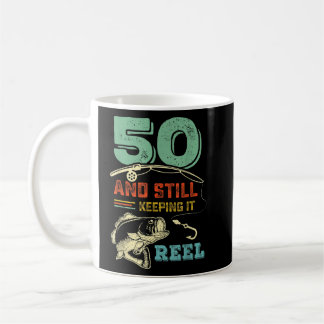 50th Birthday Fishing Turning 50 Fisherman Mens Pu Coffee Mug