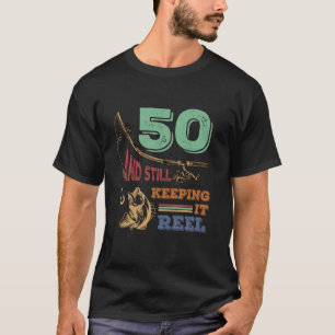 50th Birthday Fishing Turning 50 Fisherman Mens Pu T-Shirt