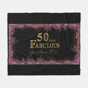 50th Birthday  Fleece Blanket