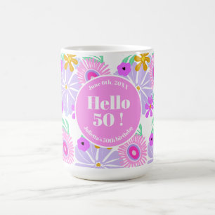 50th birthday floral romantic classic pretty Mug