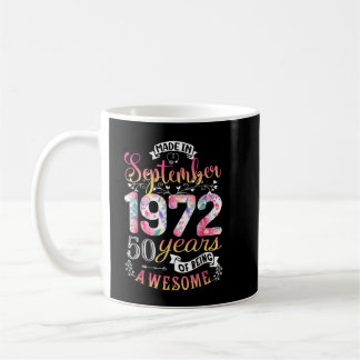 50th Birthday Flowers Gift for Women Born in Septe Coffee Mug