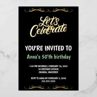 50th Birthday Foil Invitations
