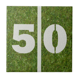 50th Birthday Football Customisable Tile
