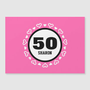 50th Birthday for Her HEARTS Frame PINK P29DZ