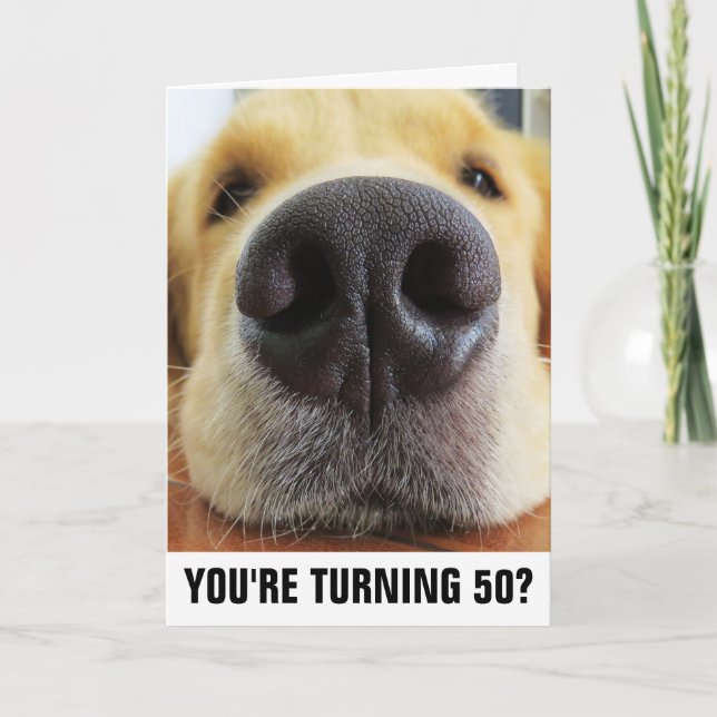 50TH BIRTHDAY FUNNY DOG GREETING CARDS (Front)