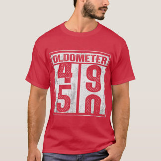50th Birthday Funny Gift Men Women Oldometer 4950 T-Shirt