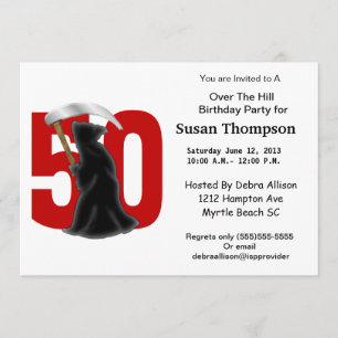 50th Birthday Funny Grim Reaper Invitation
