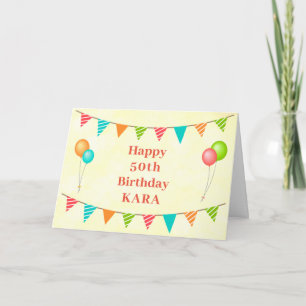 50th Birthday Funny Humourous Add Name Card