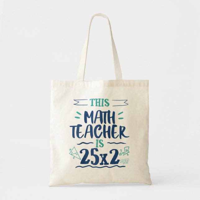 50th Birthday Funny Math Teacher Gag Gift Professo Tote Bag (Front)