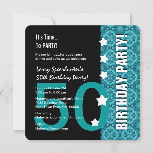 50th Birthday Funny NOT Over the Hill Z50D Invitation (Front)