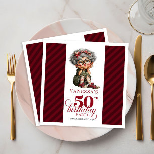 50th Birthday Funny Old Woman Quirky Party Napkins