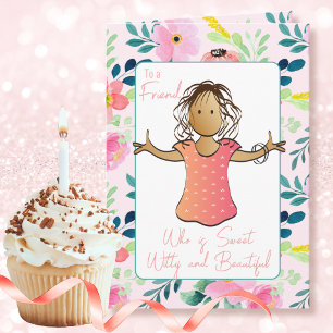 50th Birthday Funny Saying Ethnic Female Cartoon Card