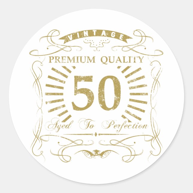 50th Birthday Gag Gift Classic Round Sticker (Front)