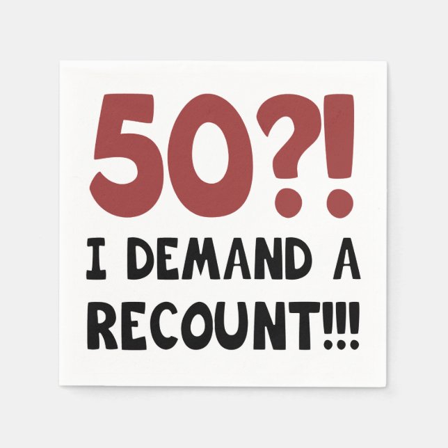 50th Birthday Gag Gift Napkin (Front)