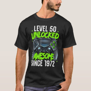 50th Birthday Gaming Level 50 Unlocked Awesome Sin T-Shirt
