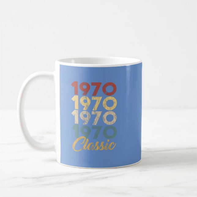 50th Birthday Gift for Men and Women Born in 1970 Coffee Mug (Left)