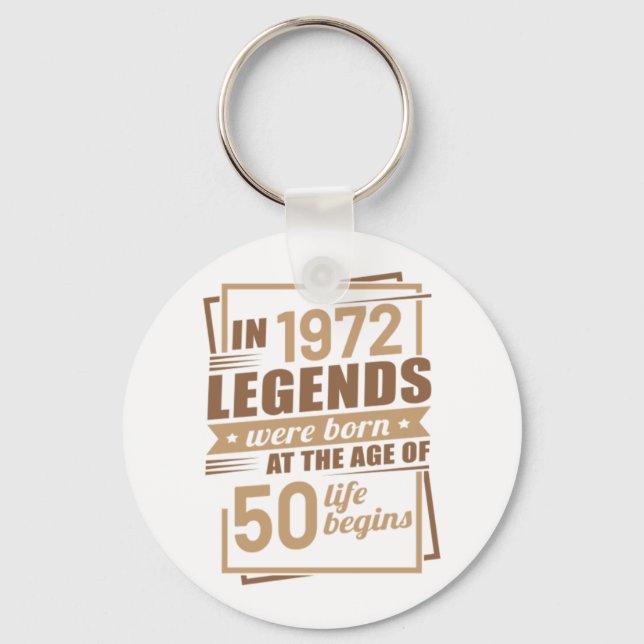 50th birthday gift ideas for men and women 50 year key ring (Front)