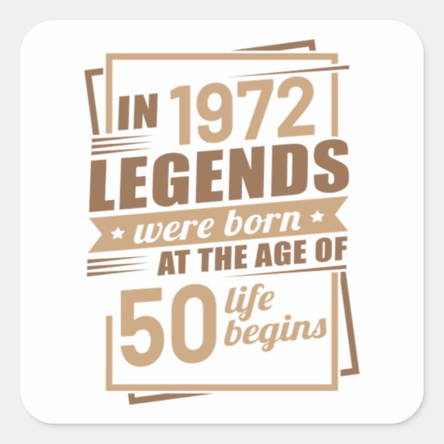 50th birthday gift ideas for men and women 50 year square sticker (Front)